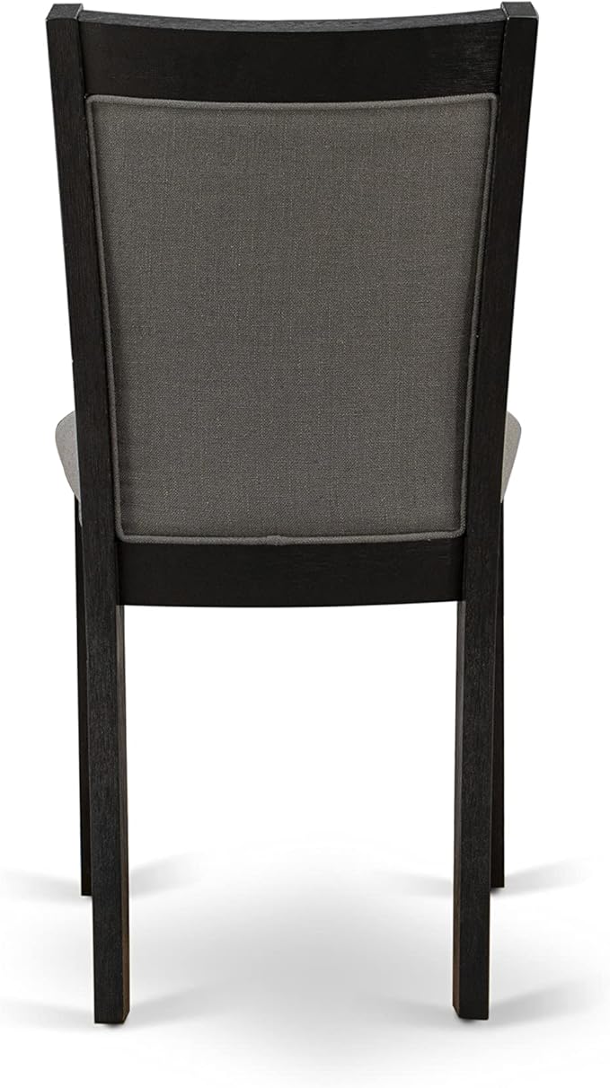 East West Furniture X677MZ650-5 5 Piece Dining Room Set Includes a Rectangle Dining Table with X-Legs and 4 Dark Gotham Grey Linen Fabric Upholstered Chairs, 40x72 Inch, Multi-Color