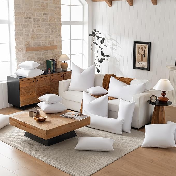 Goose Feathers and Down Pillows, Cotton Cover, Bed Sleeping Hotel Collection Pillows,Set of 2, Queen Size 20x28