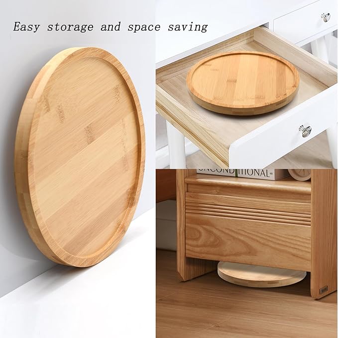 Sofa Arm Tray Table -Wide Sofa Arm Table-Flexible and Foldable-Ideal for Cell Phones,Cups,Fruits or Snacks-Thoughtful Gifts (Round)