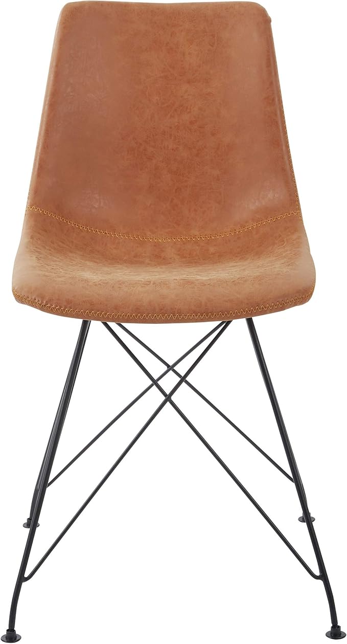 OSP Home Furnishings Trenton Modern Dining Chairs, Set of 2, Sand Faux Leather