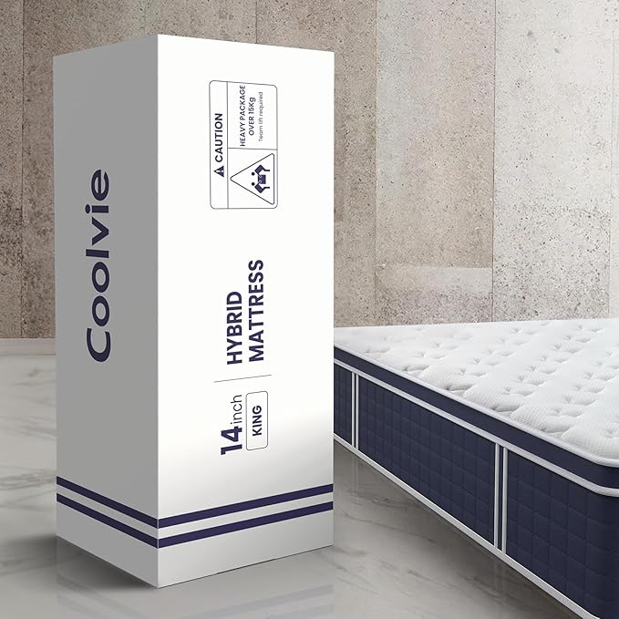 Coolvie Twin Mattress in a Box, Gel Memory Foam Mattress 14 Inch Euro Top Medium Plush Twin Size for Cloud-Like Sleep, Individual Pocket Springs with CertiPUR-US Certified Foam for Pressure Relief