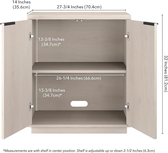 Henn&Hart 28" Wide Rectangular Accent Cabinet in Alder White, for Home, Living Room, Bedroom, Entertainment Room, Office
