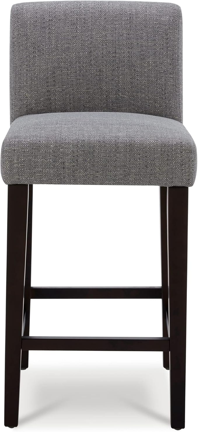 CHITA Counter Height Bar Stools Set of 2, 25" H Seat Height Upholstered Barstools, Fabric in Fog Grey