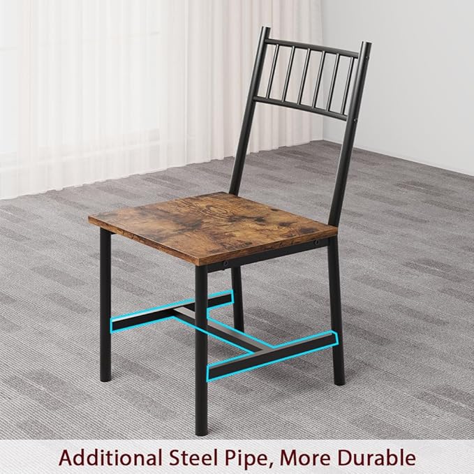 Dining Table Set for 4, Kitchen Table for 4 with Bench and 2 Chairs, 4-Piece Dining Table Set for Apartment, Small Space, Brown