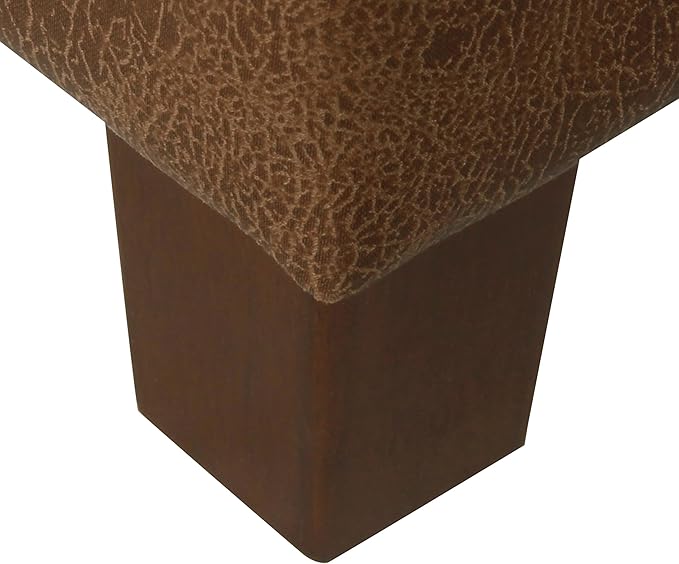 HomePop Square Tufted Storage Ottoman - Distressed Brown Faux Leather Small