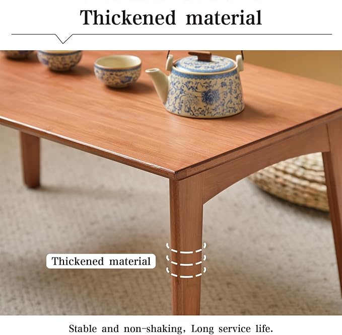 Japanese Floor Table No Assembly Required Bamboo Folding Walnut Coffee Table Bedroom 23.6x15.7x9.8in Furniture Low Tea Table for Sitting on The Floor Walnut Small
