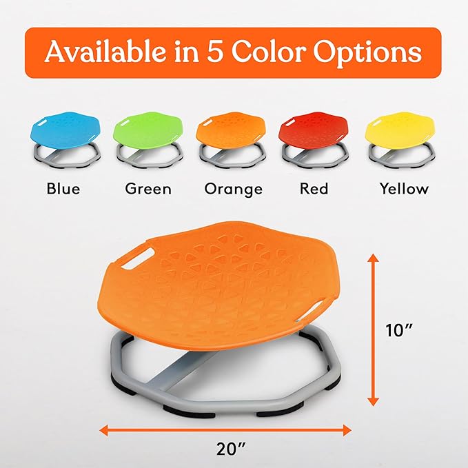 Special Supplies Spinning Chair for Kids- Versatile Kids Sit and Spin Sensory Chair for Training Body Coordination - Sensory Swivel Chair for Playroom, Bedroom, or Nursery (Orange)