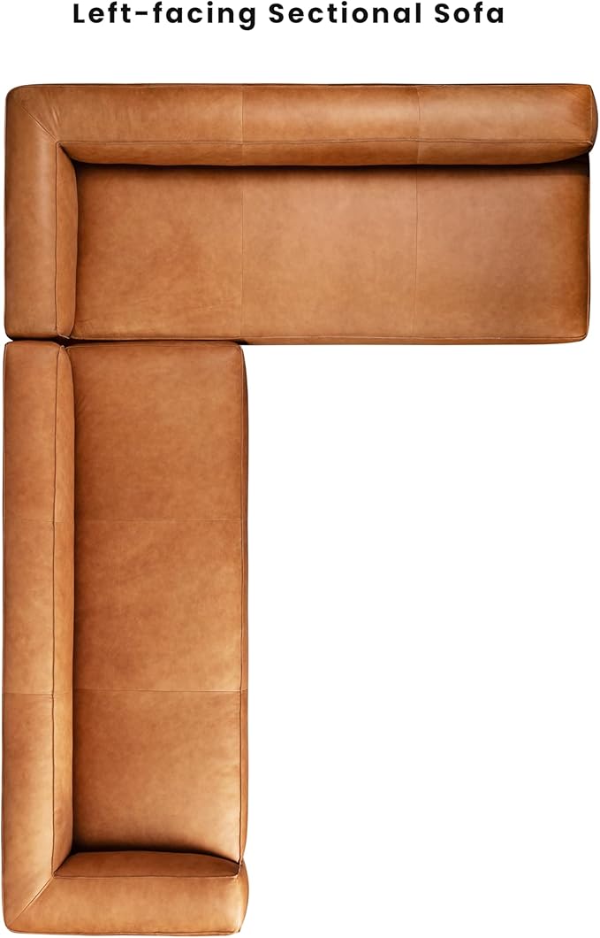 POLY & BARK Piazza Reversible Corner Sectional 125" Sofa in Bourbon Tan