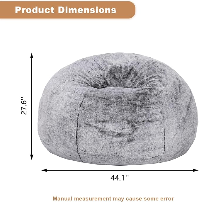 Recaceik Bean Bag Chair Large Bean Bag Chairs, with Fluffy Removable Spongefor, for Living Rooms, bedrooms, Study Rooms, and Offices