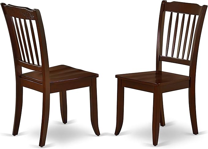 East West Furniture HBDA5-MAH-W 5 Piece Dining Set Includes a Round Dining Table with Pedestal and 4 Kitchen Chairs, 42x42 Inch, Mahogany