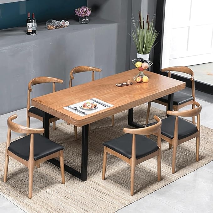 Solid Wood Dining Table Modern Minimalist Durable Stylish for Office and Home Flexible Use as Dining Table or Office Desk Perfect for Kitchen Dining Room Living Room(47*23.5*29.5)