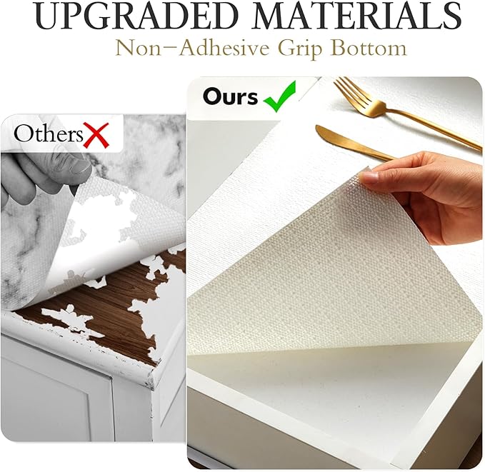 Beautysaid Shelf and Drawer Liner for Kitchen Cabinet, Non Adhesive Non Slip Shelf Paper Waterproof Washable Thickened for Dresser Pantry Shelve Bathroom Protector Liner(White,23.6 in x 30 FT)