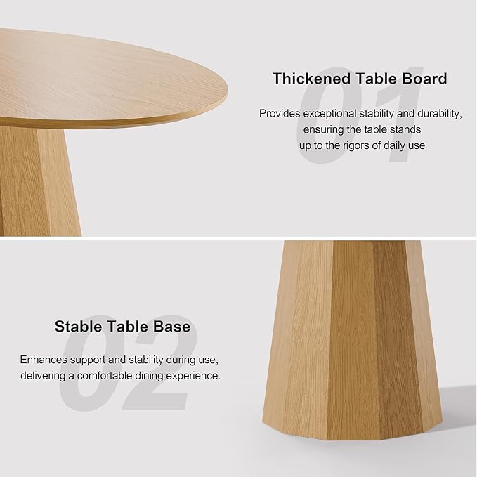 Casaphoria 67" Oval Dining Table, Modern Wood Kitchen Table with Cone Shaped Strip Polygonal Base for Living Room & Dining Room, Easy Assembly Farmhouse Furniture for 4-6, Oak