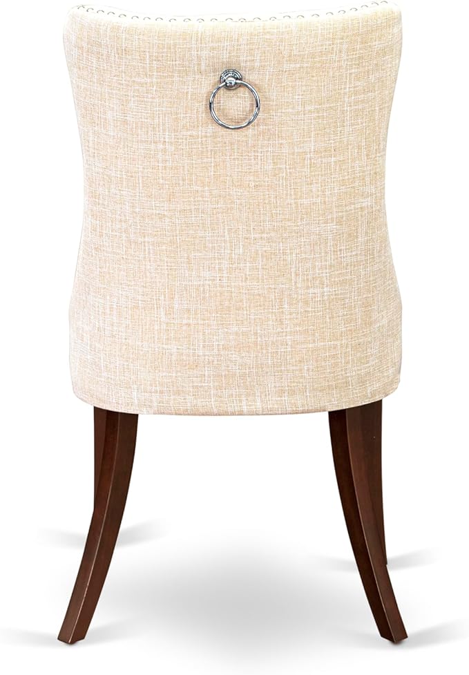 East West Furniture DODA5-MAH-32 5 Piece Kitchen Table Set Consists of a Rectangle Dining Table with Butterfly Leaf and 4 Polyester Fabric Padded Chairs, 42x78 Inch, Mahogany