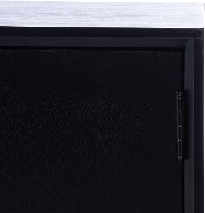 SAFAVIEH Sorrel TV Stand for up to 55" Flatscreen – Black, 2 Doors with Interior Storage, 2 Open Shelves, Entertainment Media Console (MED5701B)
