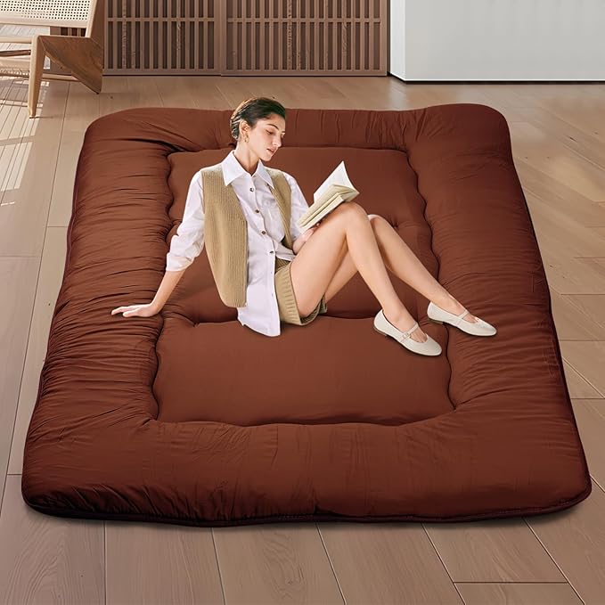 Japanese Floor Mattress,Roll Up Memory Foam Tatami Mat Easy to Store and Portable,Futon Mattress Suitable for Camping and Guest Room (Carbon, Twin (80" x 36"))