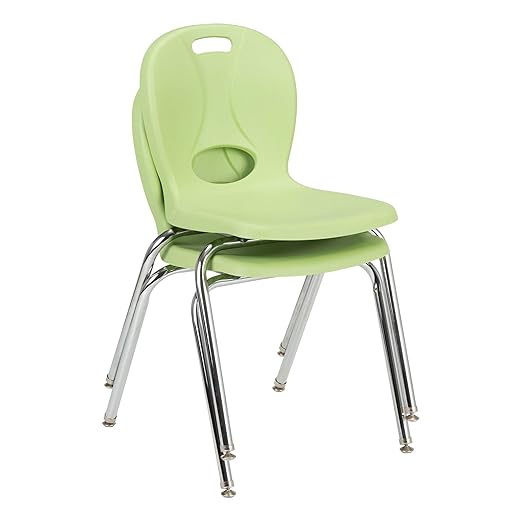 Learniture LNT-118-CSW-GA Learniture Structure Series School Chairs for Classroom, 18" Seat Height, Green Apple, Pack of 4