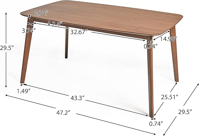 Christopher Knight Home Megann Mid-Century Wood Dining Set with Fabric Chairs, 5-Pcs Set, Natural Walnut / Mint