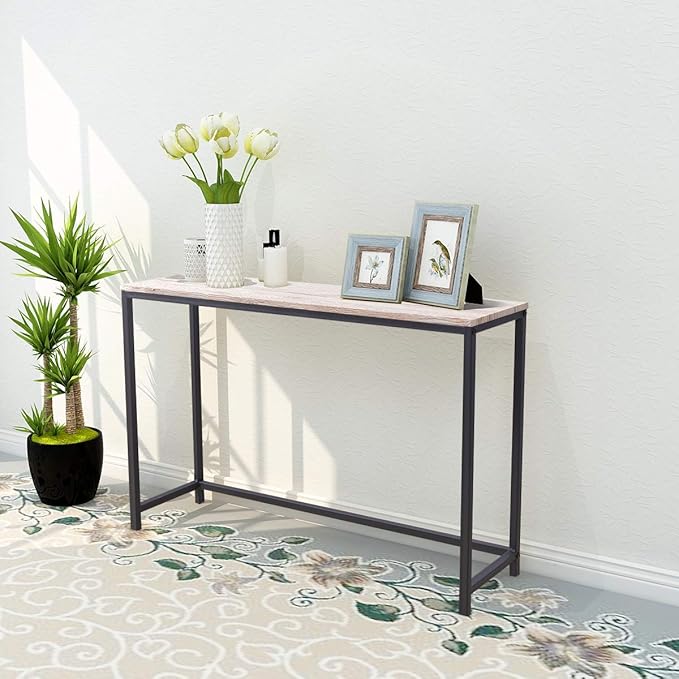 Console Table for Entryway Narrow Sofa Tables Entryway Table Rustic Narrow Entrance Console Table Front Door Console Table Accent Table for Living Room Entryway Corridor Hallway Natural Wood Color