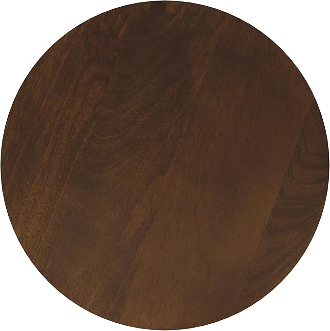 HomePop Walnut Mango Wood End/Side Round Table