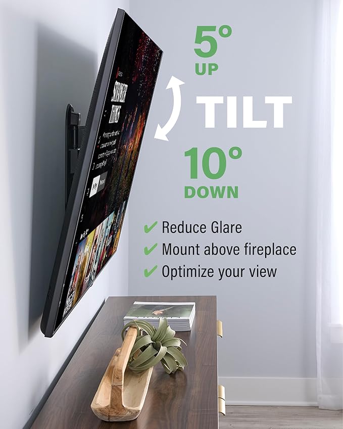 SANUS Height Adjustable Full Motion TV Wall Mount for 32” to 65” TVs – Raise or Lower TV 3” After Install – Maximizes Compatibility with Your Setup – 3 Step DIY w/Smooth Extension, Tilt & Swivel