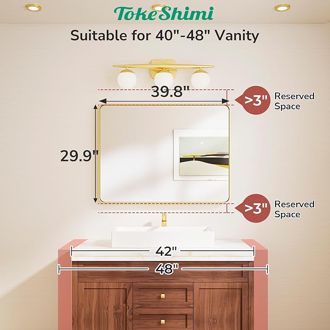 TokeShimi Black Bathroom Mirror,40x30 Large Bathroom Mirror Rectangle,Aluminum Vanity Mirror Bathroom Wall with Tempered Glass,Modern Matte Black Mirror Framed Seamless(Horizontal/Vertical)