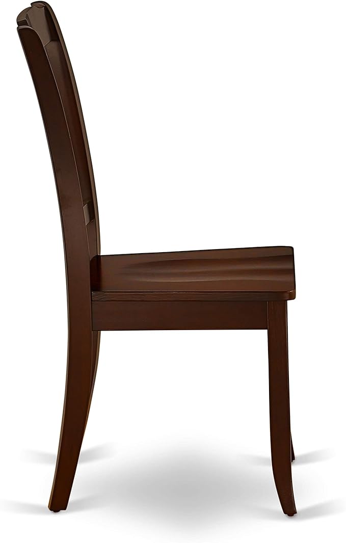 East West Furniture HBDA5-MAH-W 5 Piece Dining Set Includes a Round Dining Table with Pedestal and 4 Kitchen Chairs, 42x42 Inch, Mahogany