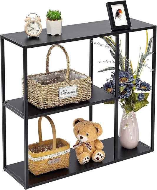 HDANI Console Table, Narrow Entryway Table, 3 Tier Metal Hallway Table, 9.8''Dx31.5''Wx29.7''H(Black)