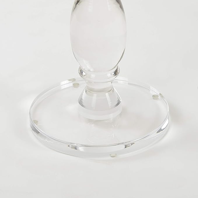 LIKENOW Acrylic End Table,Acrylic Side Table,Modern Nightstand with Clear Small Round Top and Solid Post for Living Room,Bedroom and Lobby 15.7x15.7x19.5 High inches