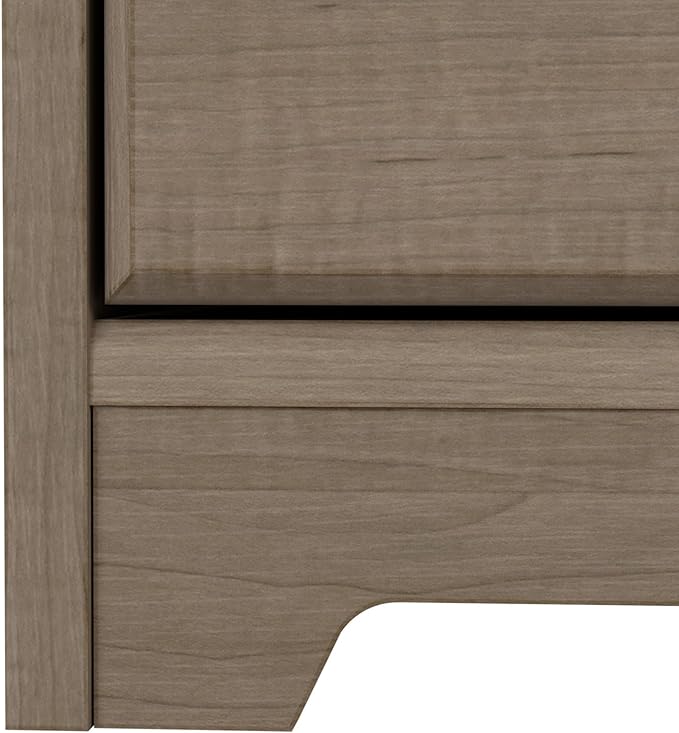 Bush Furniture Cabot L Shaped Computer Desk in Ash Gray | Corner Table with Drawers for Home Office