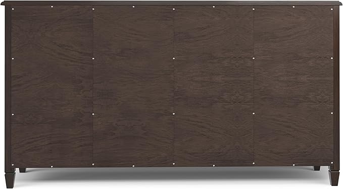 SIMPLIHOME Connaught SOLID WOOD 67 inch Wide Traditional Large Sideboard Buffet Storage Cabinet in Dark Chestnut Brown for the Living Room, Entryway and Family Room