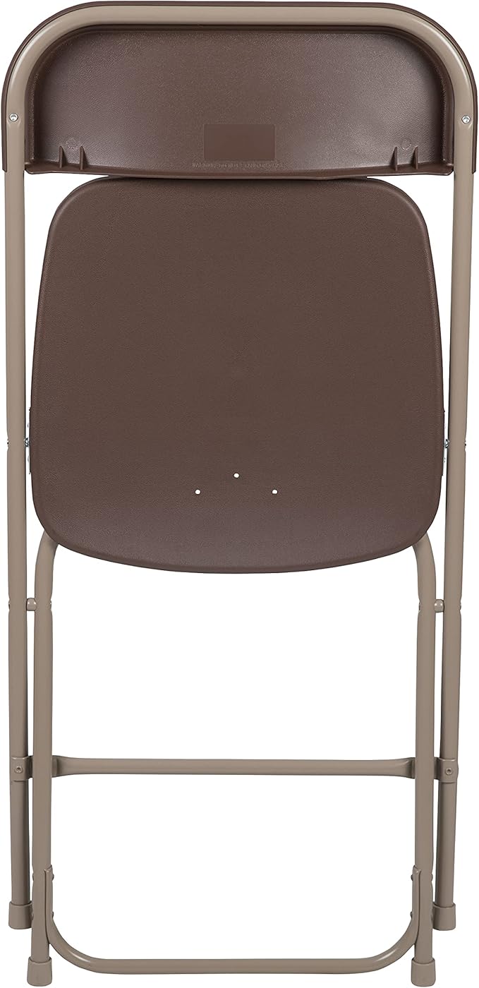 Flash Furniture Hercules Series Plastic Folding Chair - Brown - 20 Pack 650LB Weight Capacity Comfortable Event Chair-Lightweight Folding Chair