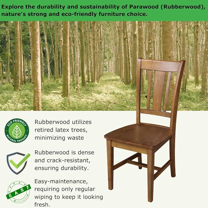 Set of Two San Remo SplatBack Dining Chairs, Pecan