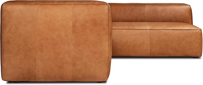POLY & BARK Piazza Reversible Corner Sectional 125" Sofa in Bourbon Tan