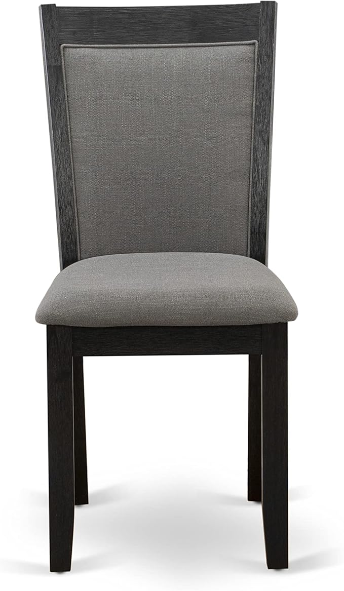 East West Furniture X627MZ650-7 7 Piece Dining Table Set Consist of a Rectangle Kitchen Table with X-Legs and 6 Dark Gotham Grey Linen Fabric Upholstered Chairs, 40x72 Inch, Multi-Color