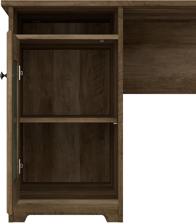 Bush Furniture Cabot 60W L Shaped Computer Desk with Storage in Reclaimed Pine