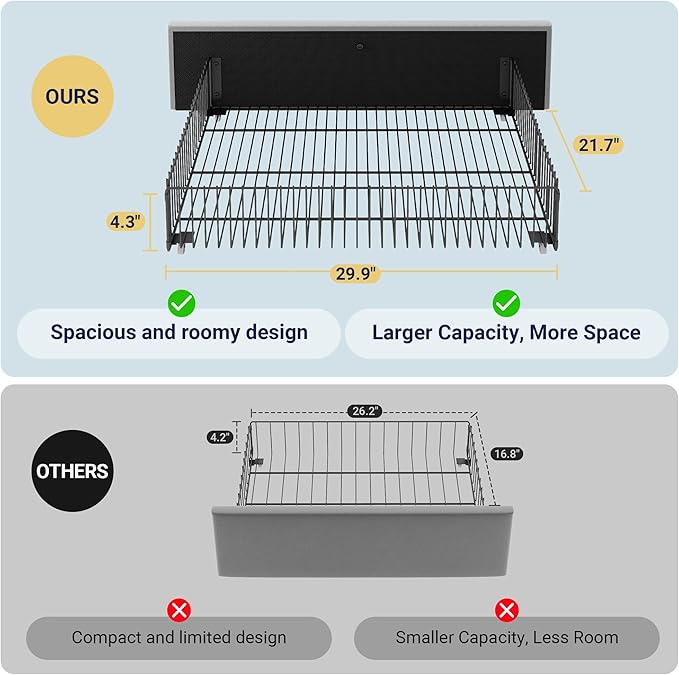 Allewie Modern Queen Size Platform Bed Frame with 4 Storage Drawers and Velvet Upholstered Headboard, Wooden Slats Support, Upholstered Mattress Foundation/No Box Spring Needed/Easy Assembly, Grey