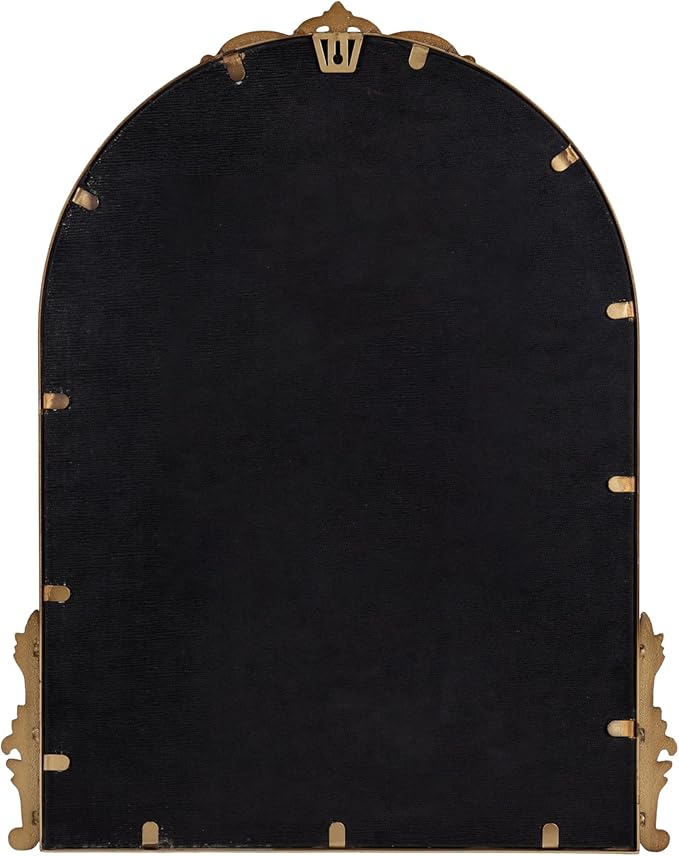Kate and Laurel Myrcelle Traditional Arched Mirror; 21 x 26; Gold; Decorative Arch Mirror with Ornate Garland Detailing Along The Crown and Edges of The Frame