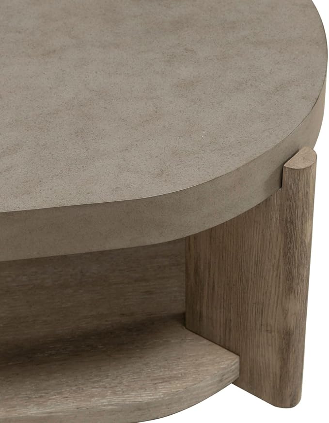 Liberty Furniture Affinity Opt 3 Piece Set - Oval Cocktail Table, 2 End Tables - Dusty Taupe Faux Concrete Tops