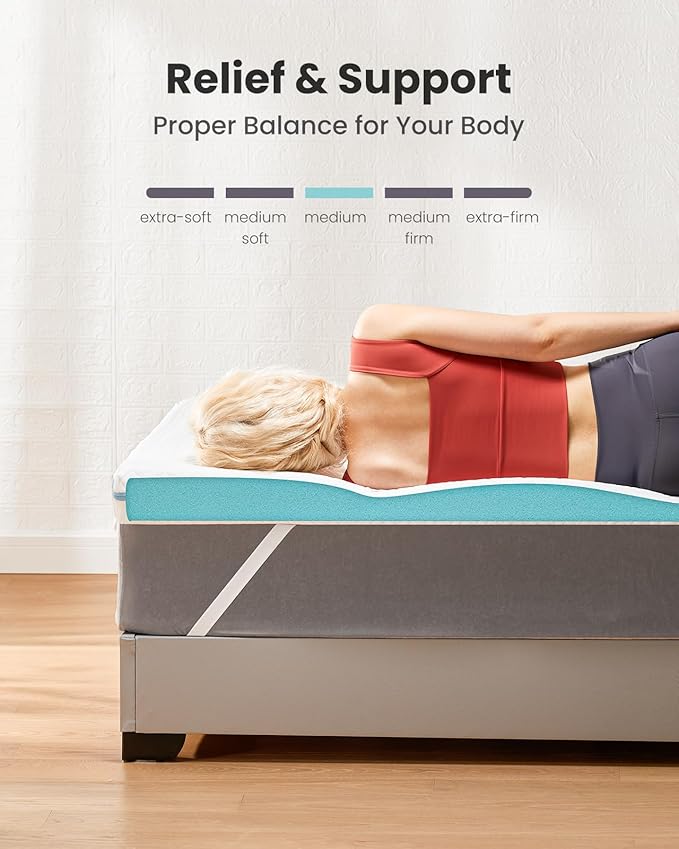 Dreamsmith Queen Size Mattress Topper - 3 Inch Cooling Gel Memory Foam Mattress Pad for Pressure Relief, Bed Topper with Removable Washable Soft Cover Non-Slip, CertiPUR-US & Oeko-Tex Certified