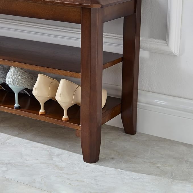 LEILISI Shoe Bench, Solid Wood Shoe Rack Bench Simple Style Shoe Storage Bench for Entryway Hallway Living Room and Corridor (31.5")