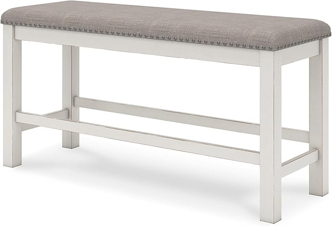 Signature Design by Ashley Robbinsdale 49" Counter Height Dining Bench, Antique White