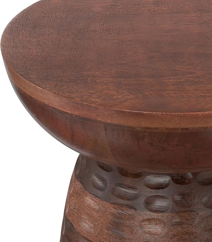 SIMPLIHOME Boyd 13-inch Wide Solid Mango End Table in Warm Dark Brown, Contemporary-Style Accent Table for Living Room, Bedroom, or Family Room, Assembled