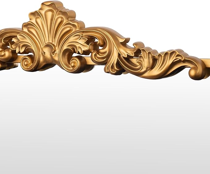 Ruomeng Traditional Wall Mirror, Vintage Bathroom Mirror Baroque Inspired Wall Décor, Gold Accent Mirror for Vanity Entryway and Living Room, 24” x 36"