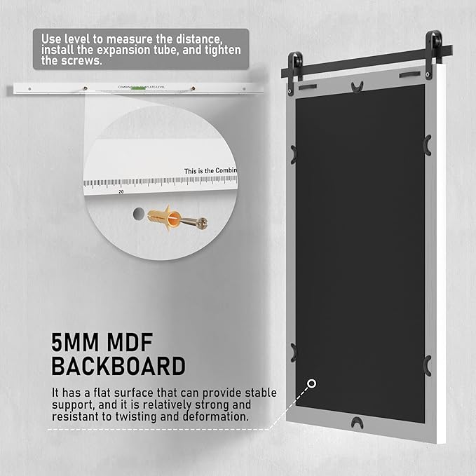 PAIHOME Large White Bathroom Mirror, Farmhouse Horizontal Rustic Square Mirror for Wall Wood Framed Vanity Mirrors, Barn Door Style Decor Living Room Entryway Bedroom Mirrors, 40x26INCH