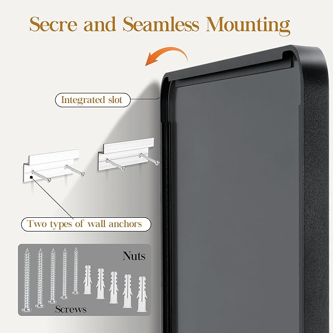 28×32 Black Bathroom Mirror, Rectangular Bathroom Vanity Mirror for Wall with Rounded Corners & Aluminum Alloy Frame, Tempered-Glass, Modern, Farmhouse, Horizontal/Vertical, Entryway, Bedroom