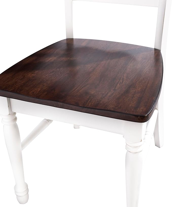 Crosley Furniture Shelby 7-Piece Dining Table Set (Table and 6 Chairs), Distressed White/Dark Cherry