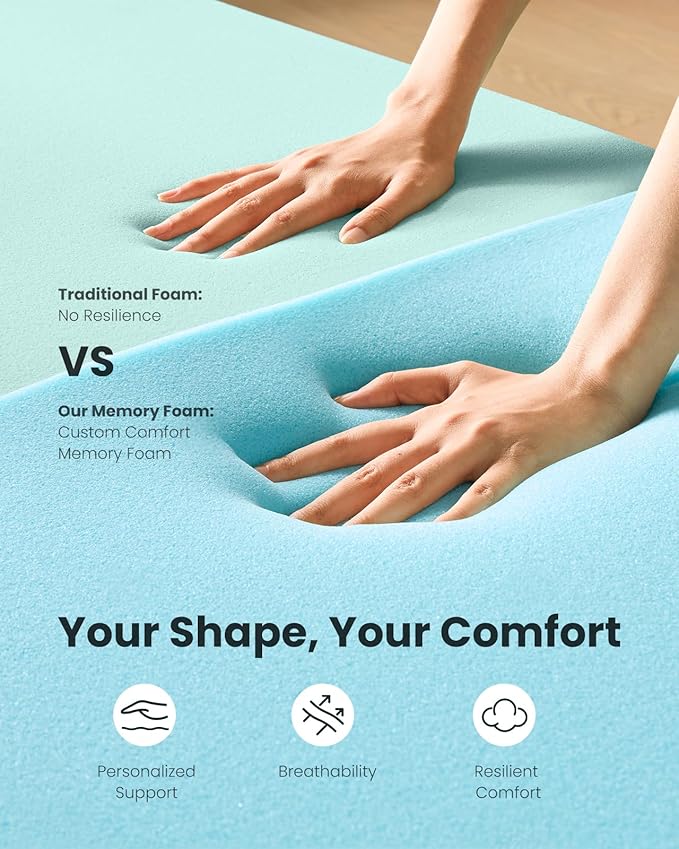 Dreamsmith Full Size Mattress Topper - 4 Inch Cooling Gel Memory Foam Mattress Pad for Pressure Relief, Bed Topper with Removable Washable Soft Cover Non-Slip, CertiPUR-US & Oeko-Tex Certified