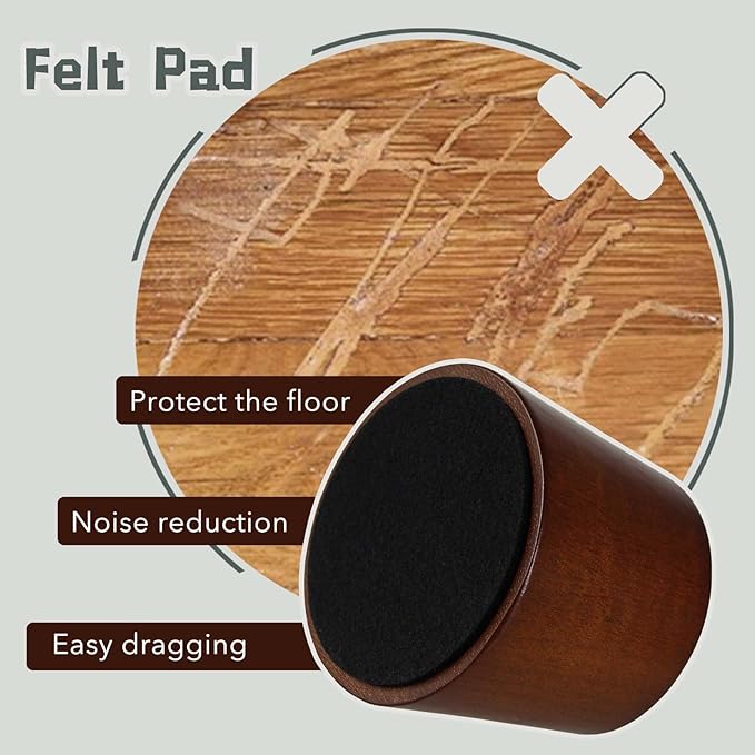 Wooden Furniture Bed Risers - 3 Inch Circle Heavy Duty Furniture Height Extenders Lifts for Sofa Couch Desk Chair Table Base Raising Space, Convenient Store and Cleaning, Pack of 4