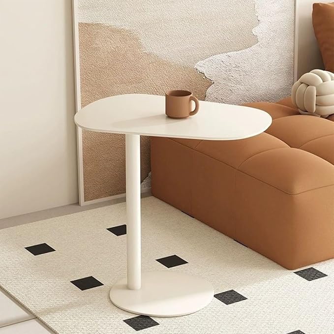 Modern Metal Side Table C Shaped End Table for Couch Slim Sofa Side Table Snack End Table Tv Trays for Eating On Couch for Dining Room, Living Room, Cafe and Balcony (1Pack)